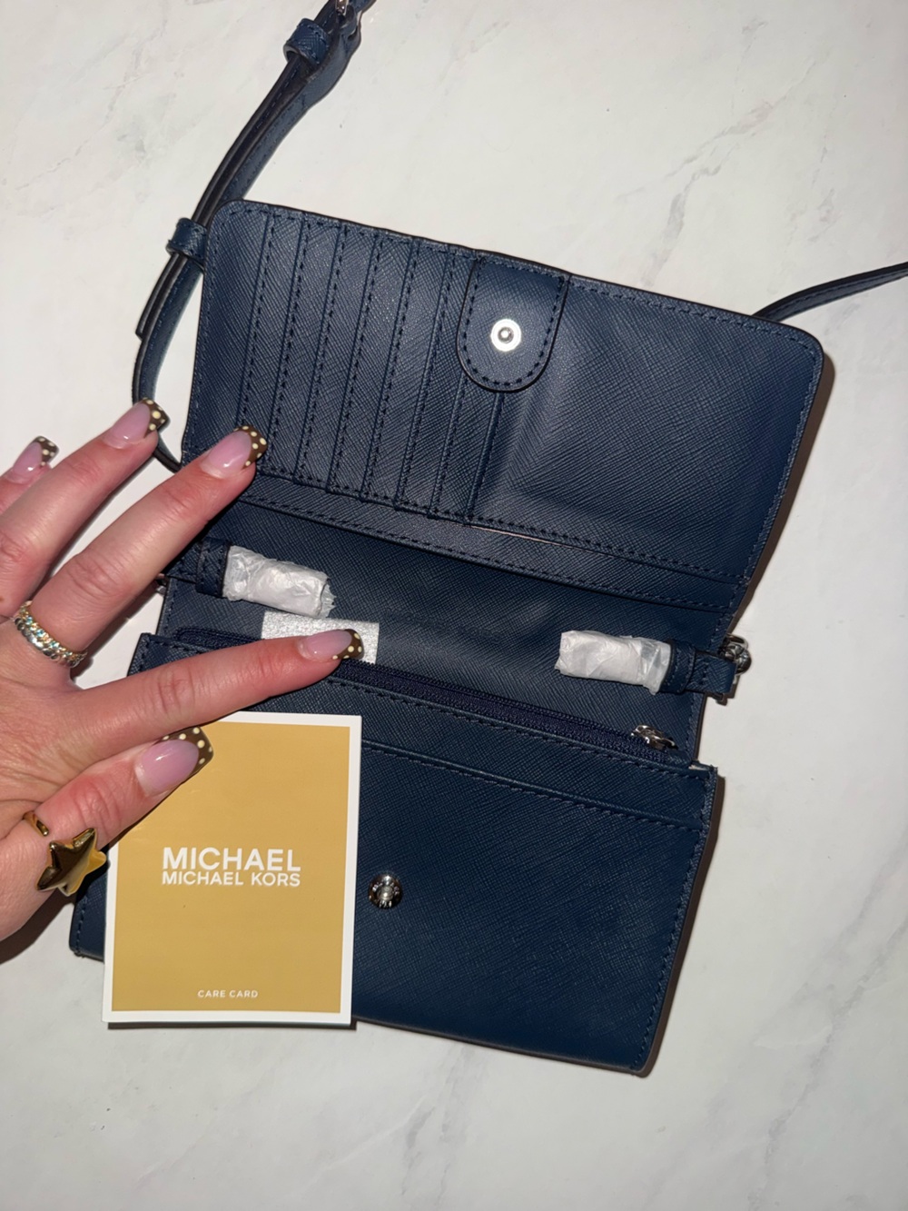 Michael Kors Navy Crossbody Bag with Chain Strap